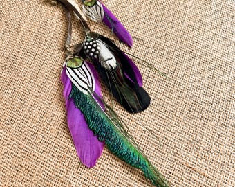 Handmade Cascading Feather Ear Cuff | Festival Bridal Accessory