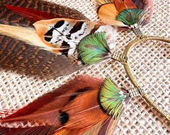 Handmade Feather Ear Cuff | Adjustable No-Piercing Ear Wrap