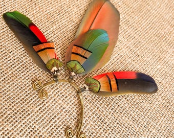 One-of-a-Kind Feather Ear Cuff | Slow Fashion Accessory | Conscious Style for Festivals, Ceremonies & Everyday Wear