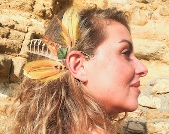 Handcrafted Feather Ear Cuff | Subtle Statement Piece | Sustainable Boho Jewelry for Festivals & Weddings