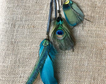 Boho Feather Ear Cuff | Recycled Leather, Non-Pierced Festival Jewelry