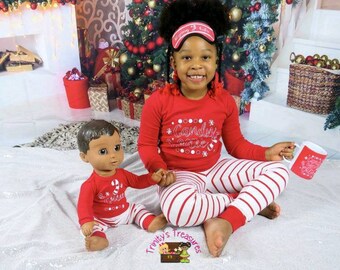 Little girls size 4T pajamas with matching doll pajamas Kleding Meisjeskleding Pyjamas & Badjassen Pyjama Sets 