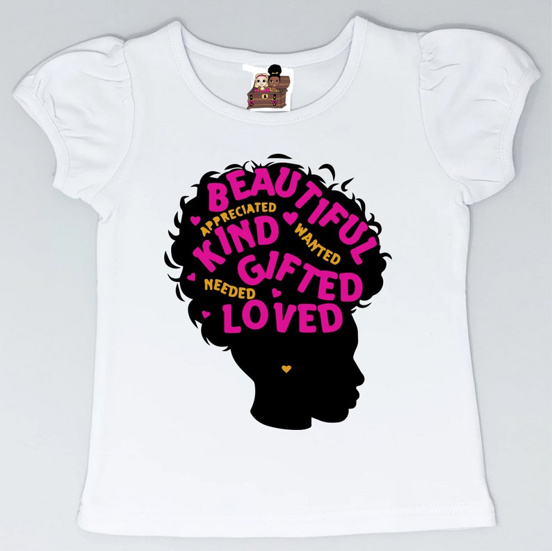 SALE Princess Shirt, Afro Puff Shirt, Juneteenth Girl Shirt, Black Princess Shirt, Positive Affirmations, Black History Kid Shirt image 2