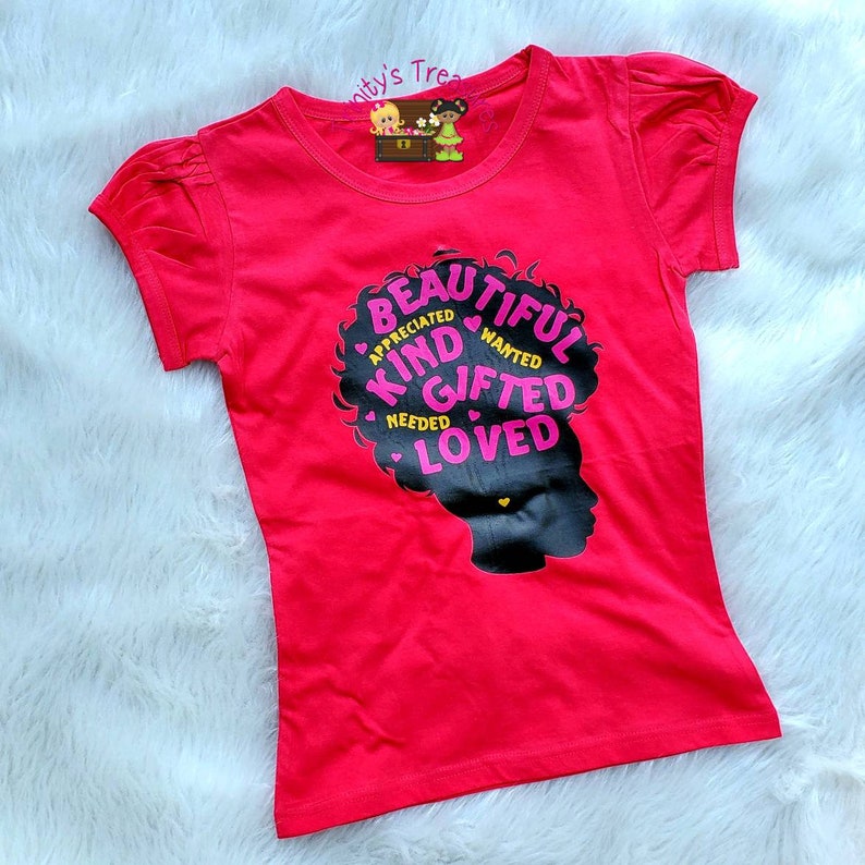 SALE Princess Shirt, Afro Puff Shirt, Juneteenth Girl Shirt, Black Princess Shirt, Positive Affirmations, Black History Kid Shirt image 4