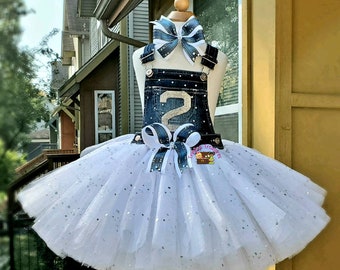 Denim Birthday Outfit, Overall Tutu, Denim & Diamonds Outfit, Denim Jumper, Jean Jacket, Tutu Dress, Denim Diamonds Outfit