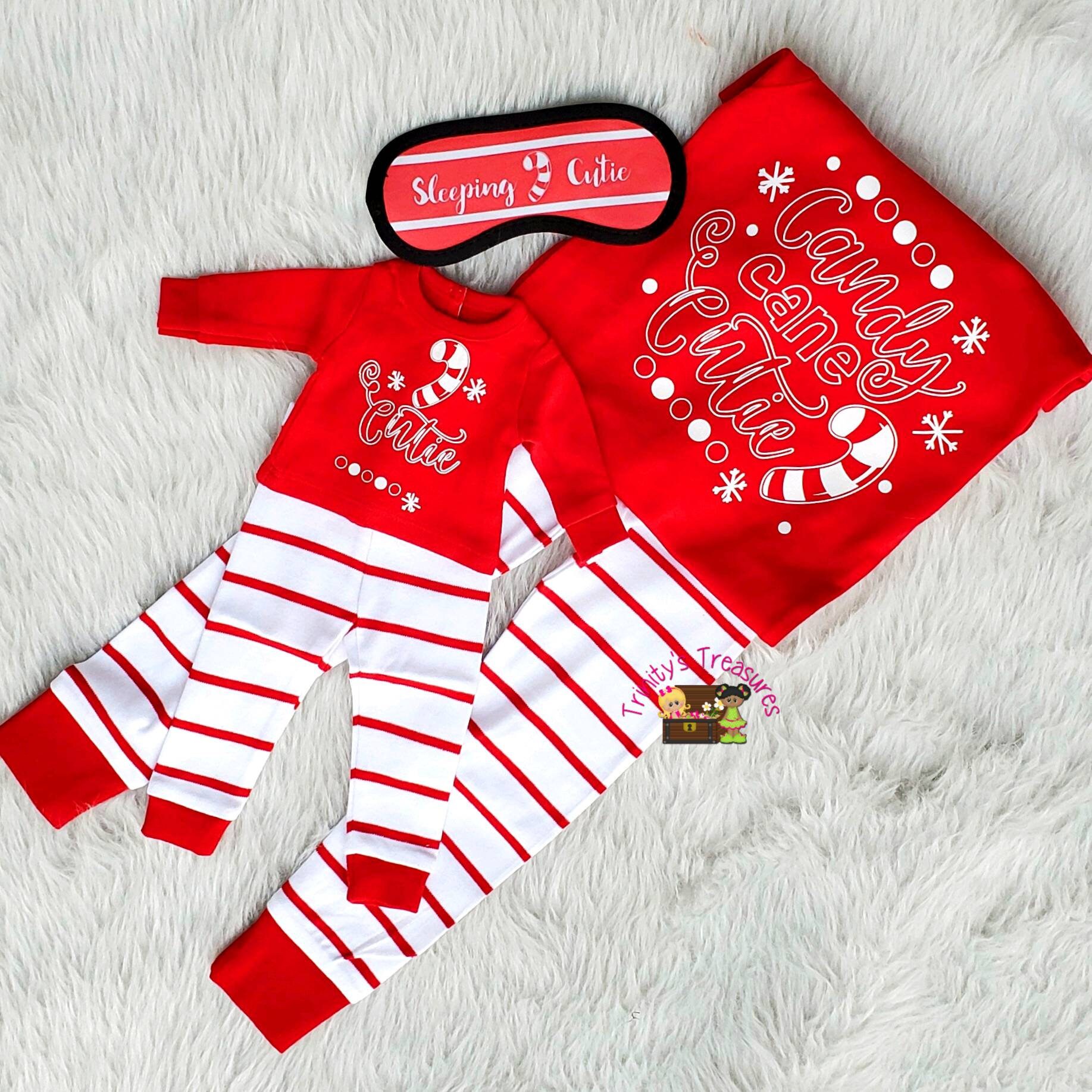 Matching Girl Doll Pajama Set Christmas Pajamas Candy Cane Cutie Girl and Doll Matching Pjs Holiday Pjs Kids Pajamas Etsy