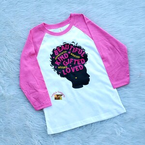 SALE Princess Shirt, Afro Puff Shirt, Juneteenth Girl Shirt, Black Princess Shirt, Positive Affirmations, Black History Kid Shirt image 3