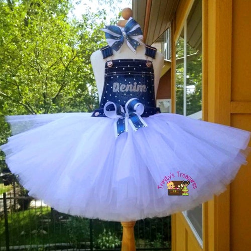 denim overall tutu dress Denim Birthday Outfit, Overall Tutu, Denim & Diamonds Outfit, Denim Jumper, Jean Jacket, Tutu Dress, Denim Diamonds Outfit