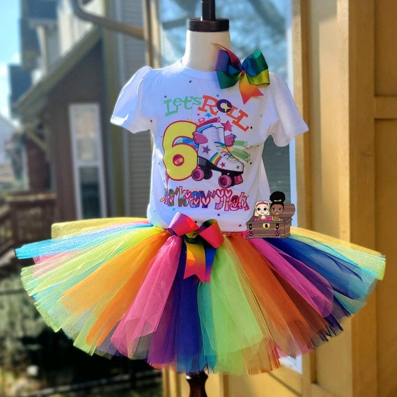 Roller Skating Tutu Set, Skate Party Birthday Outfit, Disco Skate Party,  Skating Birthday Shirt, Birthday Tutu, Skating Denim Vest 