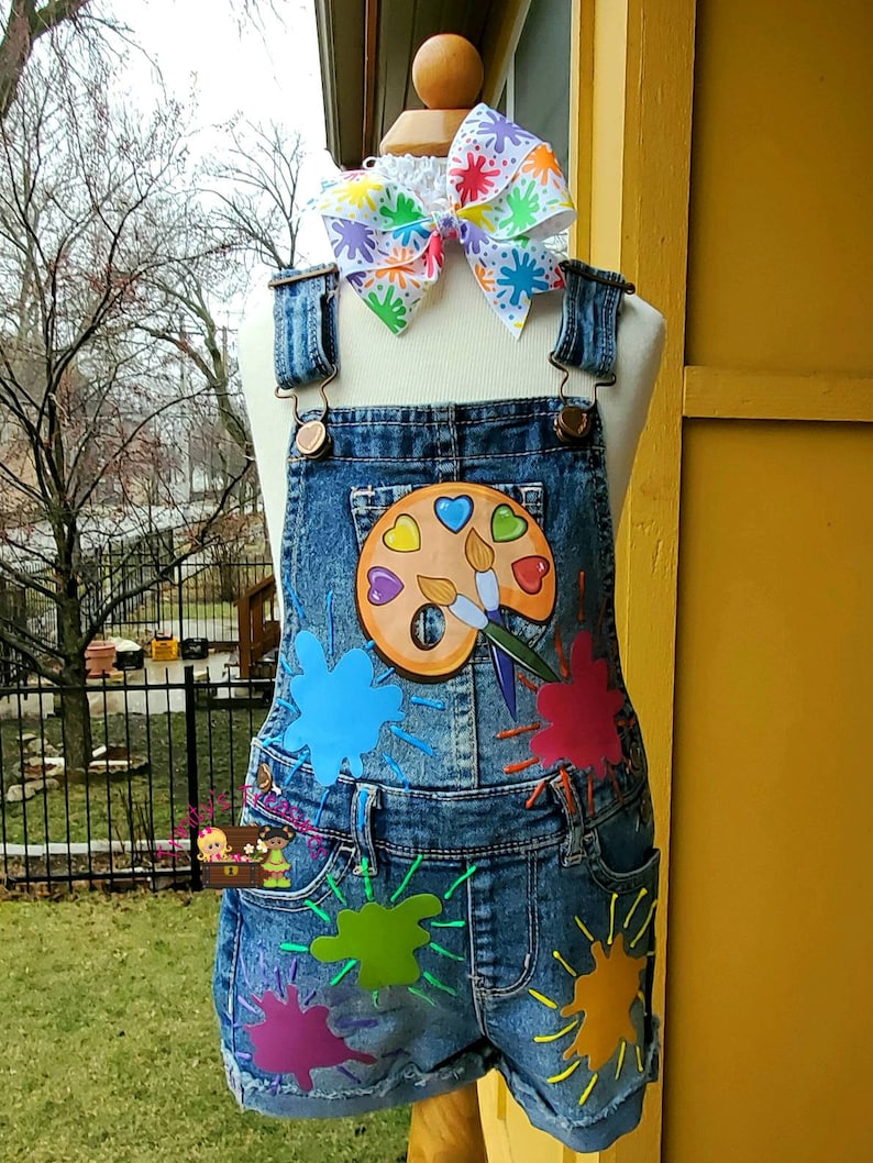 Paint Party Outfit Tutu Overalls Paint & Sip Party Denim | Etsy