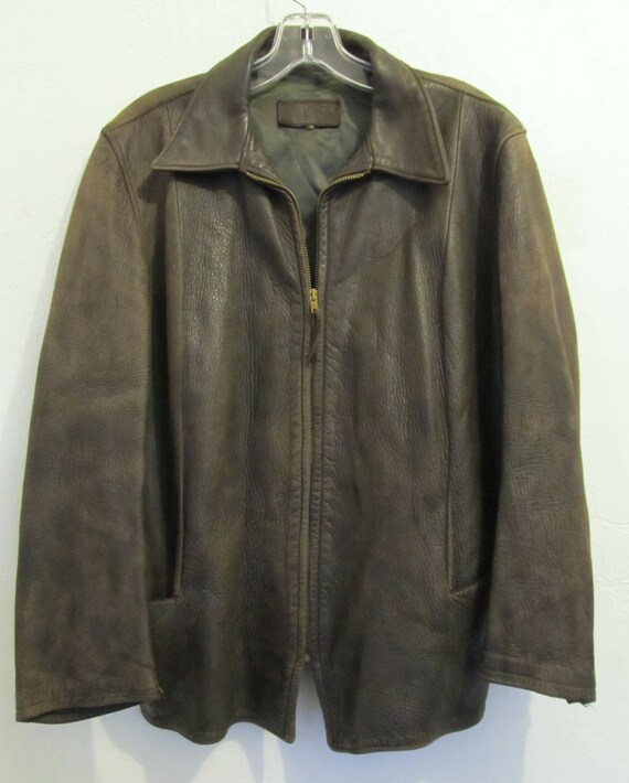 A Women's Mod Vintage 60's,Brown Zip Front Supple