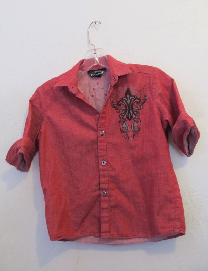 A Teens Girls Vintage 90/'s,12 Sleeve Red DENIM Blouse By JUAGAARS.12