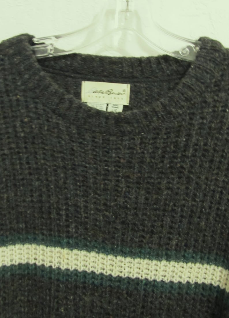 A Men/'s Sporty Vintage 90/'s,BuLKY Hip Hop era WOOL Blend Sweater By EDDIE BAUER.L