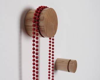 Wooden wall hooks set of 2 / Wall hangers / Wooden coat hooks / Jewelry display