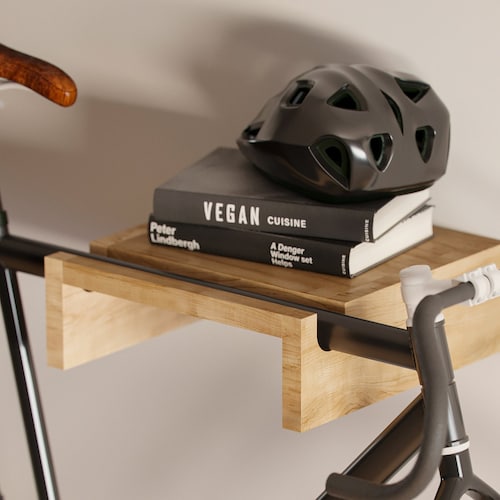 Wooden Bike Rack / Black Bike Wall Mount / Wood Bike Shelf / Etsy