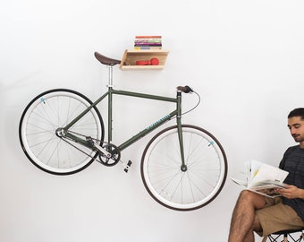 Wooden bike and boar rack / any bike storage solution / wooden bike wall mount