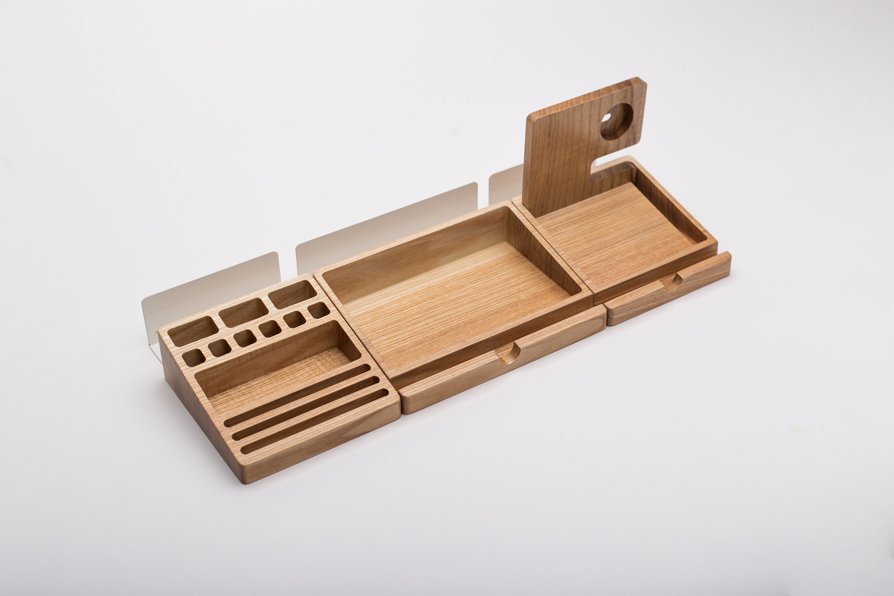 Wooden desk organizer set / office organizer system / table Etsy