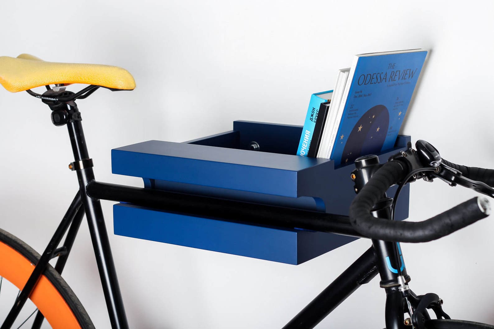 Wood Bike Wall Mount / Blue Shelf for Bike Storage / Wooden Etsy