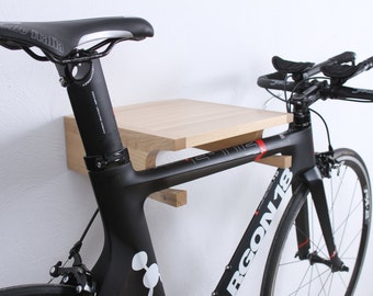 Soporte de pared para bicicletas de madera / Portabicicletas de madera natural / almacenamiento de bicicletas / soporte para bicicletas de madera