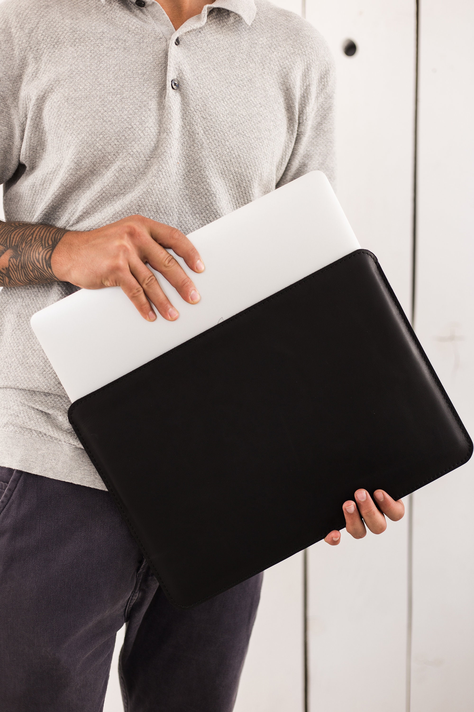 MacBook Leather Sleeve / MacBook Air Handmade Sleeve / Laptop Case