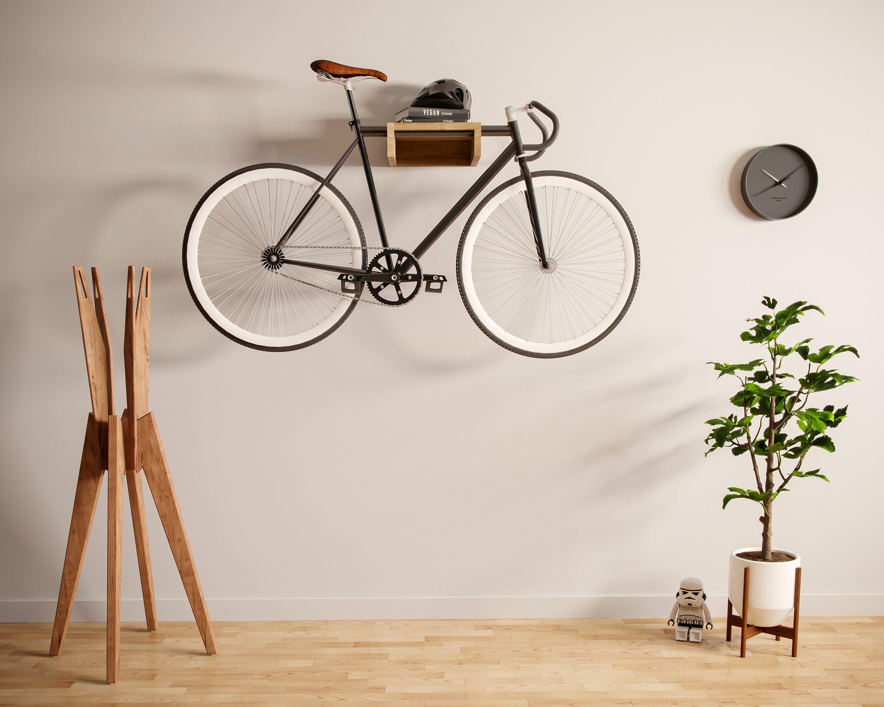 Yongwiory cuelga bicis Pared Madera - Soporte de Pared para