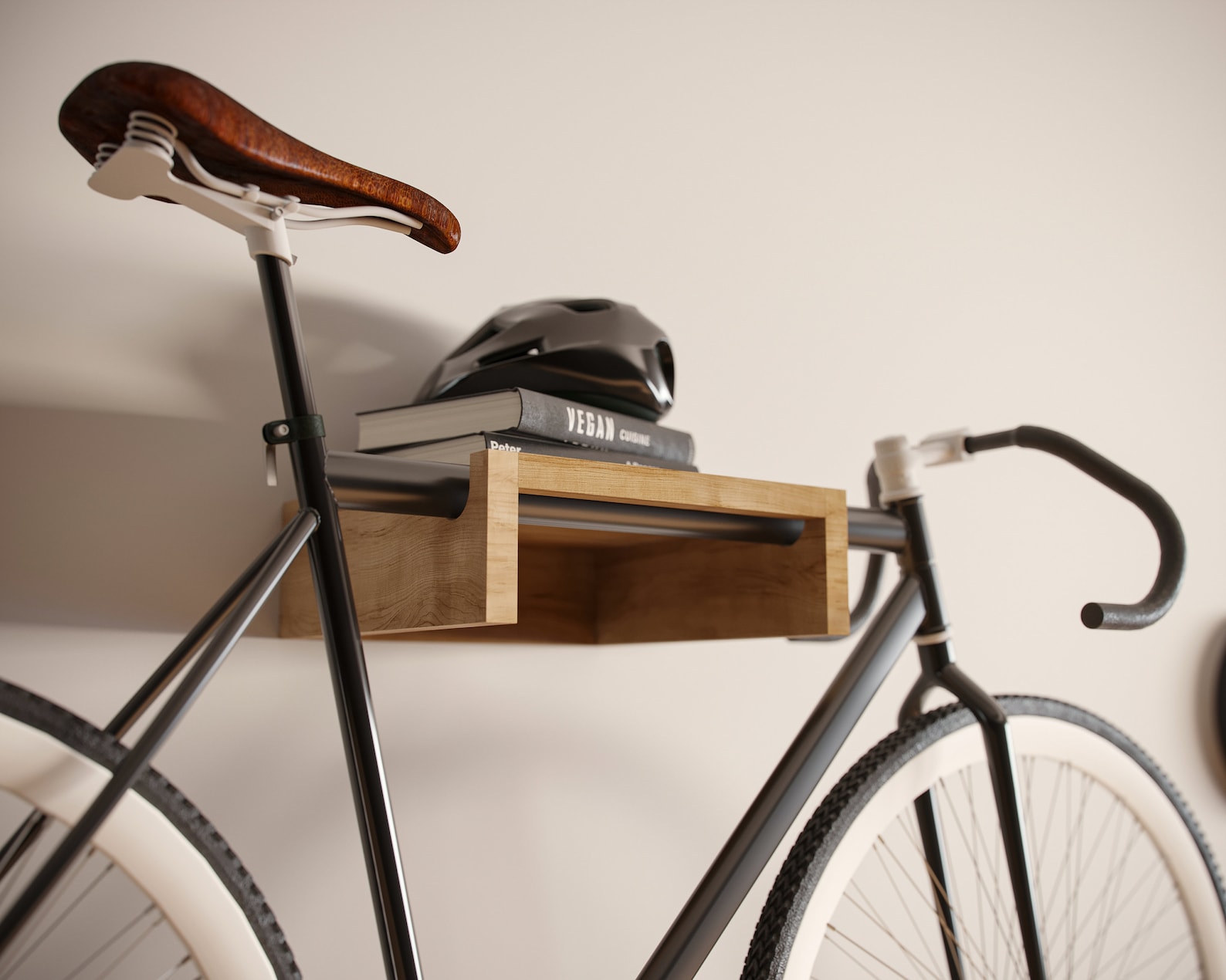 Wooden Bike Wall Mount / Wall Bike Rack / Wood Bike Holder / Etsy