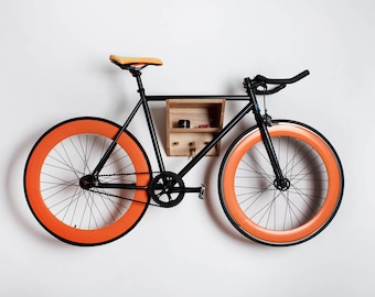 Wall mount bike rack/ indoor bicycle storage/ wall bike hanger / Natural