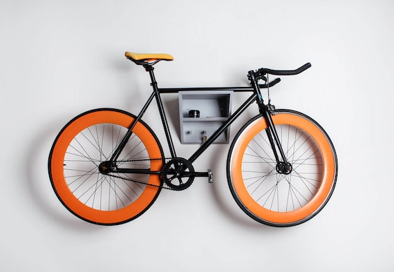 Scaffale per biciclette in legno / Appendibici da parete / Portabici da  parete grigio -  Italia