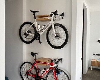 Support mural pour vélo en bois Étagère bleue pour ranger les