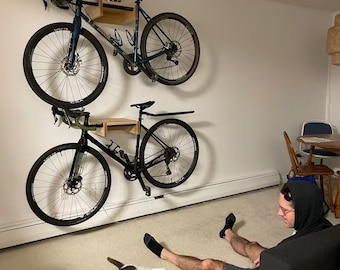 Soporte de pared para bicicletas de madera portabicicletas de