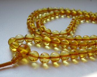 SUN: 108 baltic amber mala for meditation for meditation (size Ø7.5 colour 3), buddhist meditation, guru bead, 108 bead mala