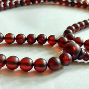 Frost 108 baltic amber mala for meditation for meditation size Ø7 colour 6 frost, buddhist meditation, guru bead, 108 bead mala image 1