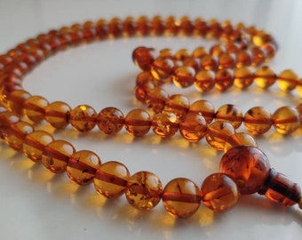 Amber 108 bead mala amber for meditation (size Ø8 colour 4)