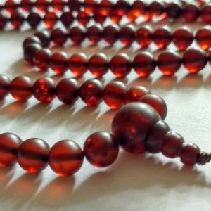 Frost 108 baltic amber mala for meditation for meditation size Ø7 colour 6 frost, buddhist meditation, guru bead, 108 bead mala image 4