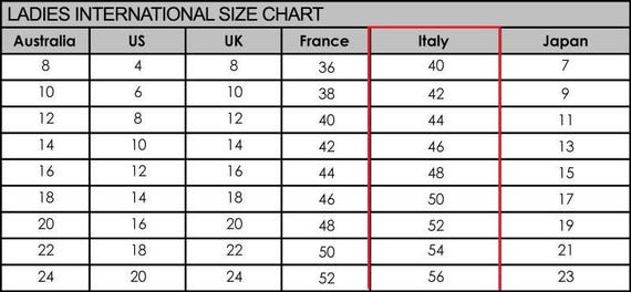 ladies clothes size conversion chart