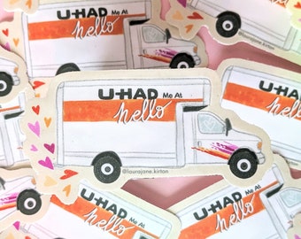 Pegatina de "U-Had Me at Hello Funny Lesbian" // Pegatina de vinilo resistente al agua