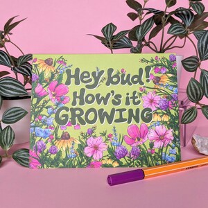 Hey Bud, ça pousse, toutes les occasions Carte de vœux florale