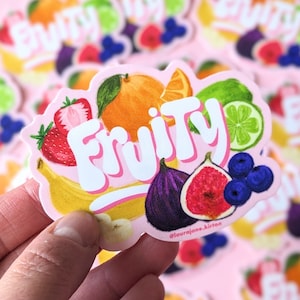 Fruity Funny LGBTQ Fruit Illustration Sticker // Waterproof Vinyl Sticker
