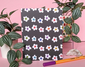 Carte de vœux : Smiley aux fleurs arc-en-ciel pour toutes les occasions