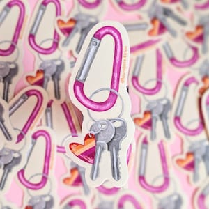 Lesbian Carabiner Keychain // Waterproof Vinyl Sticker