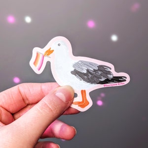Pegatina de gaviota lesbiana // Pegatina de vinilo impermeable