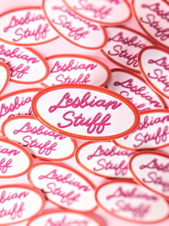 Lesbian Stuff Vintage Patch Inspired LGBTQ Sticker // Waterproof Vinyl Sticker