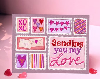 Sending You My Love Heartfelt Stamps Valentine's Day Card