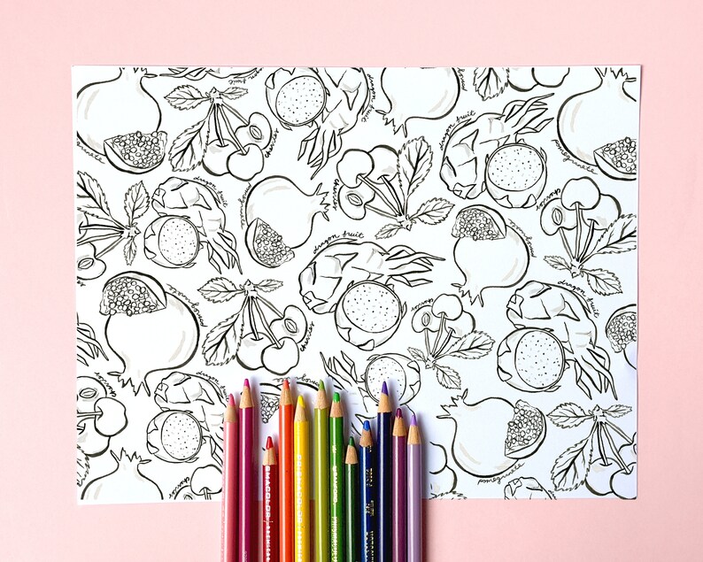 Download Printable Fruit Coloring Book Digital Download | Etsy