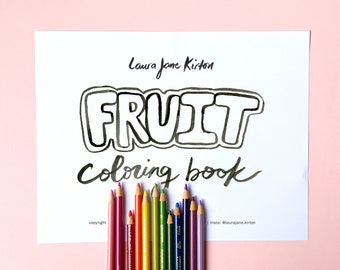 Libro para colorear de frutas imprimible - Descarga digital