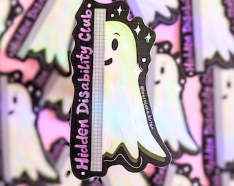 Hidden Disability Club Ghost Sticker: Waterproof Vinyl Decal