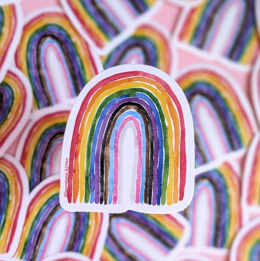 LGBTQ Pride Watercolor Rainbow Vinyl Waterproof Sticker - Etsy