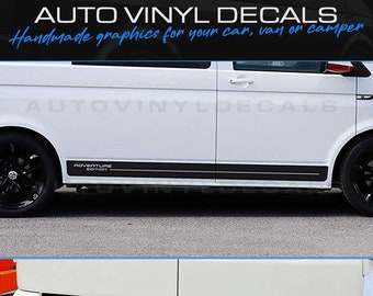 Volkswagen VW T5 T6 Side Stripe Styling Kit Vinyl Graphics Decal Dubbed Camper
