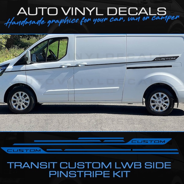 Ford Transit Custom LWB Van Sport Side Graphics Decals Styling Stickers Pinstripe