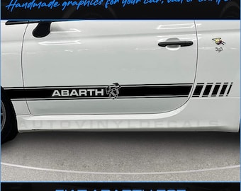 Fiat Abarth 500 595 695 Kit de rayas laterales Calcomanía gráfica de vinilo